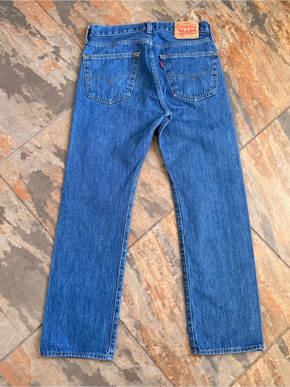 Levi’s 501 Straight Leg Button Fly Jeans, Men’s Size 31x30 - Picture 5 of 10